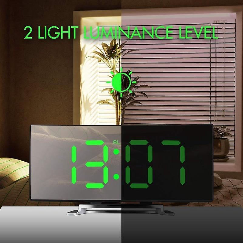 Alarm Clocks 7inch curved dimmable led screen digital alarm clock