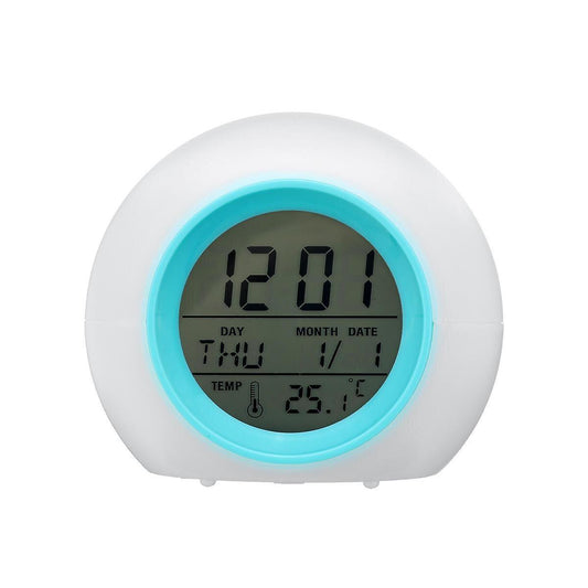 Alarm Clocks Colorful Electronic Desk Alarm Clock without Natural Sound Glowing Spherical Children's Pat Night