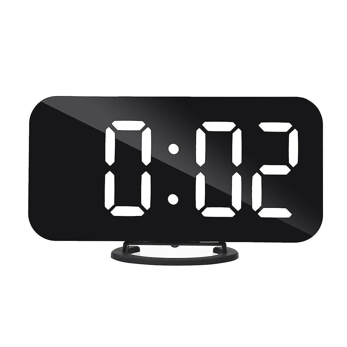 Alarm Clocks Digital LED Mirror Large Display Alarm Clock Snooze Function Dual USB Charger