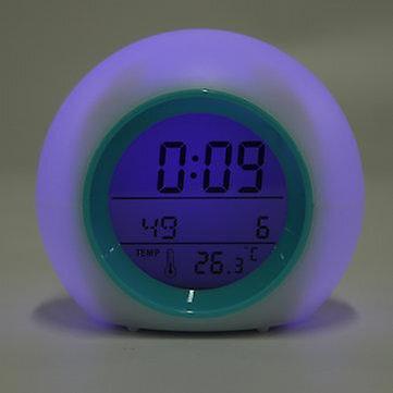 Alarm Clocks Colorful Electronic Desk Alarm Clock without Natural Sound Glowing Spherical Children's Pat Night