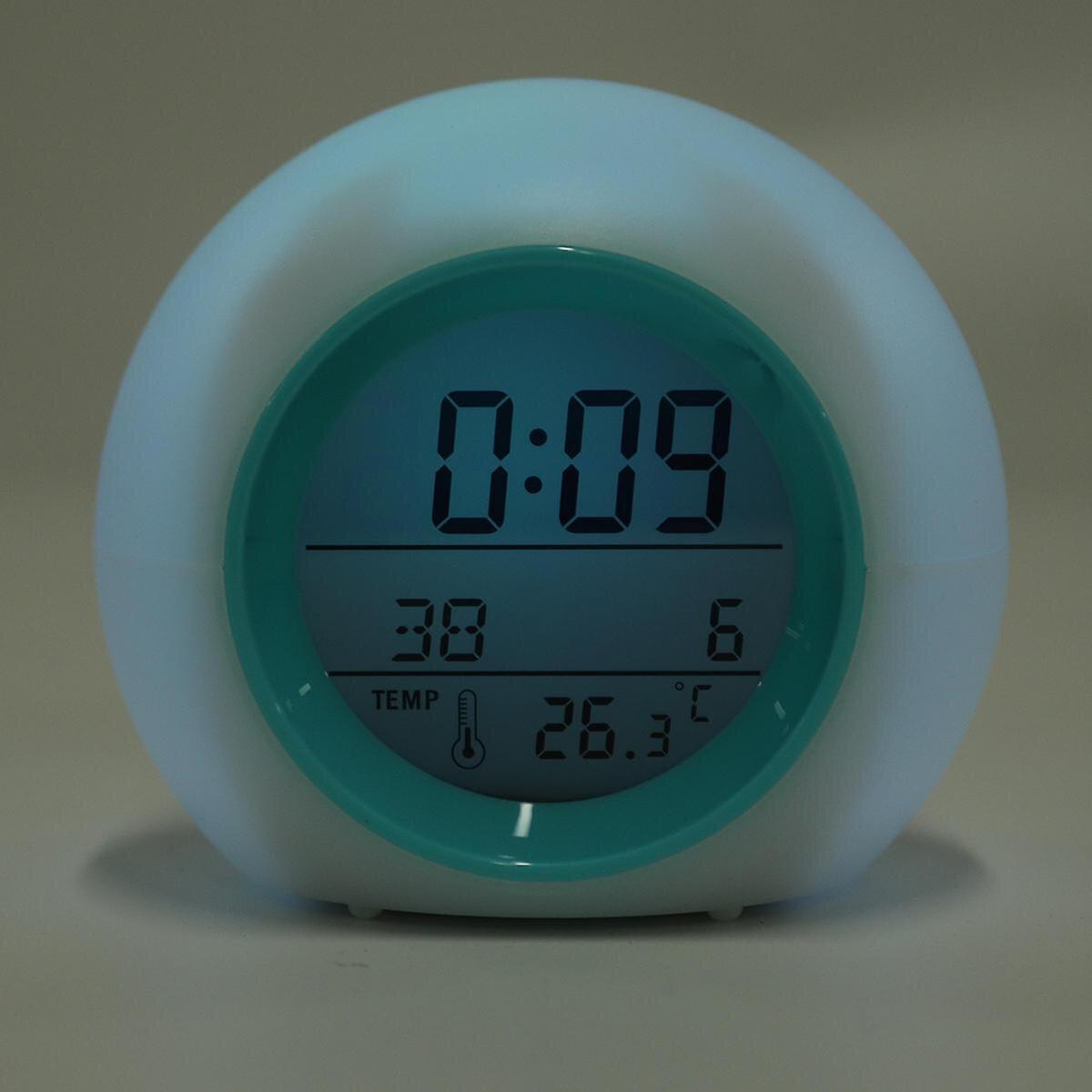 Alarm Clocks Colorful Electronic Desk Alarm Clock without Natural Sound Glowing Spherical Children's Pat Night