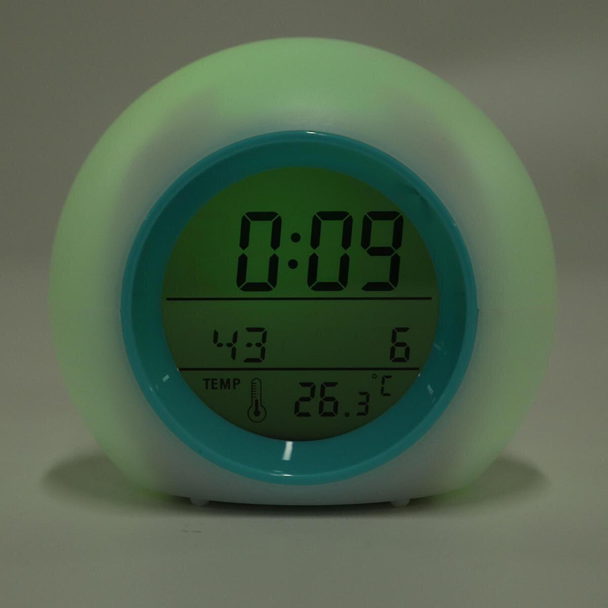 Alarm Clocks Colorful Electronic Desk Alarm Clock without Natural Sound Glowing Spherical Children's Pat Night