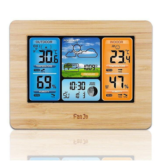 Alarm Clocks Digital LCD Indoor Outdoor Weather Station Clock Calendar Thermometer Wireless 01 COLOR