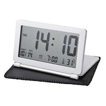 Alarm Clocks Electronic Travel Alarm Clock Folding Mute Portable Temperature Chronograph Travel Clock