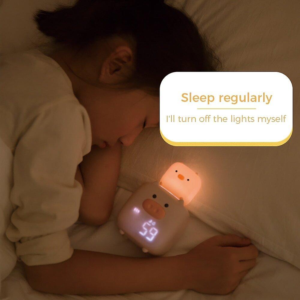 Alarm Clocks Alarm Clock Night Lamp Voice Control LED Digital Clock Electronic Desk Table Clock Cute Pig For