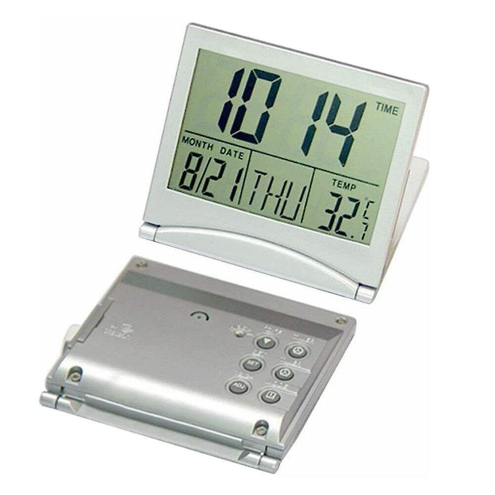 Alarm Clocks Travel Desk Digital LCD Thermometer Calendar Alarm Clock Flexible Cover