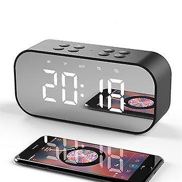 Alarm Clocks Wireless Bluetooth 5.0 Speaker Double Alarm Clock FM Radio HiFi Music Column Subwoofer Hands-free