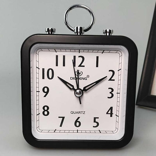 Alarm Clocks Black Easy To Read Travel Display Alarm Clock Small Non Ticking Bedside Silent Time