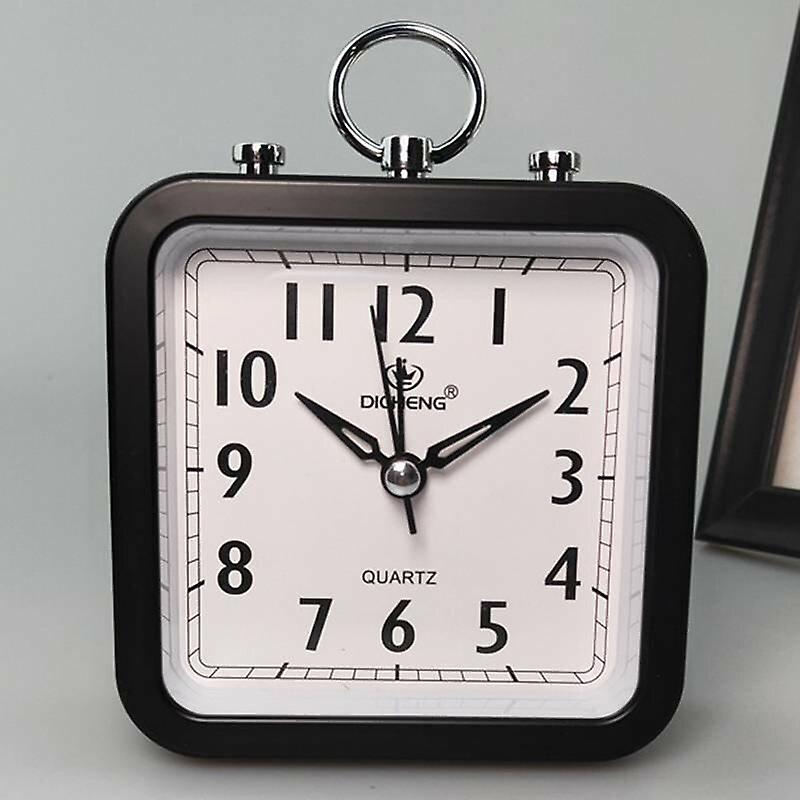 Alarm Clocks Black Square Small Bed Mini Alarm Clock Children Student Desktop Bedside Home Decor