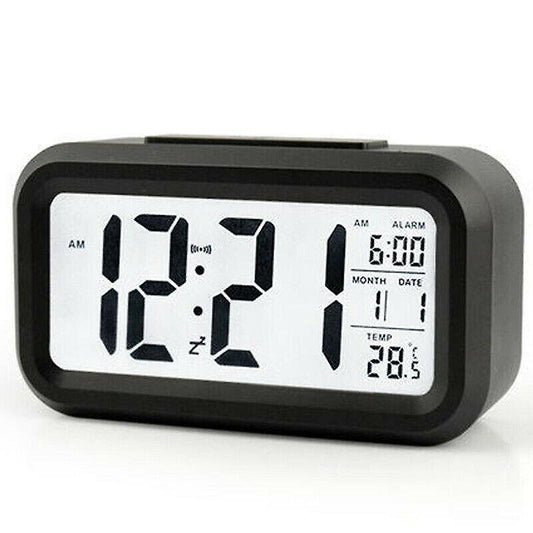 Alarm Clocks Black Kids Battery Operated Digital Deck Alarm Clock SCD Display Backlight Calendar S