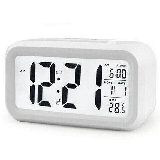 Alarm Clocks White Kids Battery Operated Digital Deck Alarm Clock SCD Display Backlight Calendar S