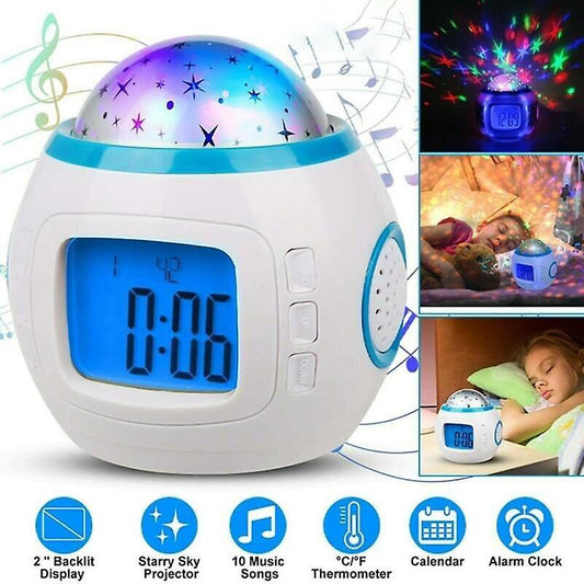 Alarm Clocks Kids Star Sky Projection Music LCD Digital Display Alarm Clocks Multifunction