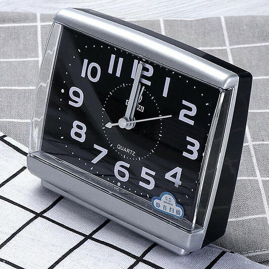 Alarm Clocks Black Night Glow Alarm Clock Quartz Large Number Bedside Silent No Tick Wake Up Clocks