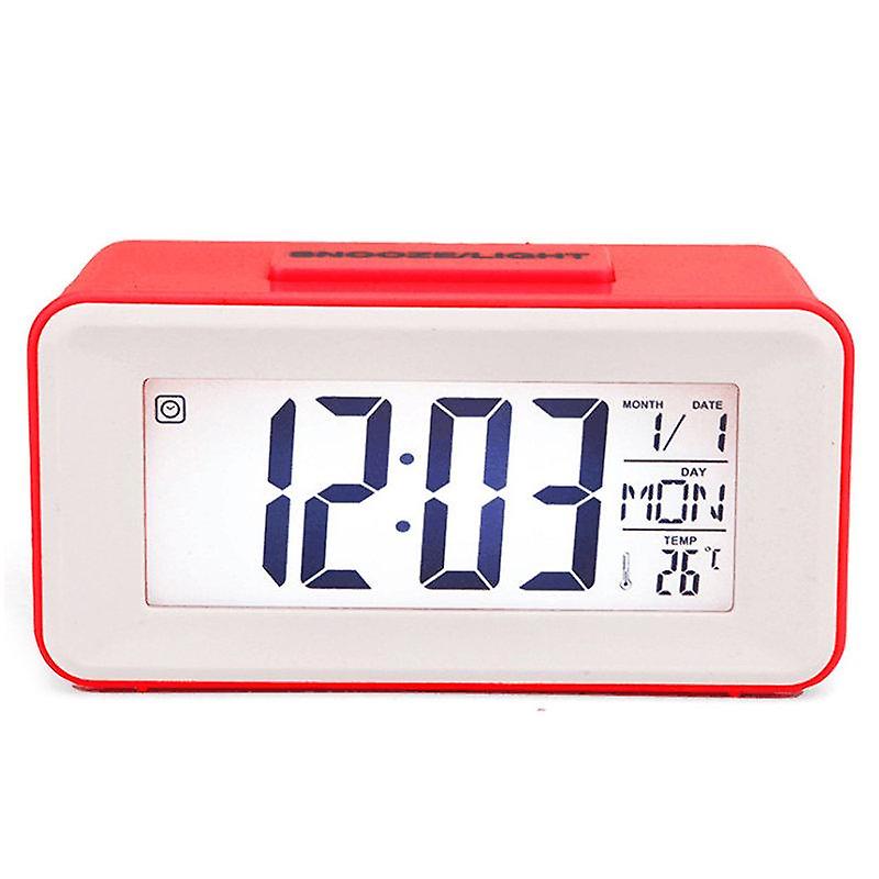 Alarm Clocks Red Digital Snooze LED Alarm Clock Backlight Time Calendar Thermometer Temperature