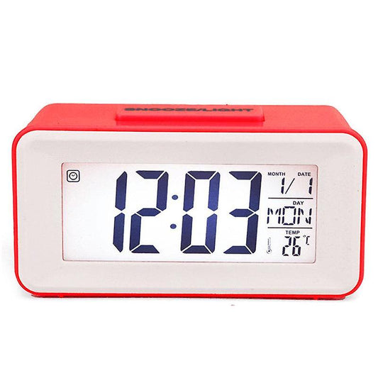 Alarm Clocks Red Digital Snooze LED Alarm Clock Backlight Time Calendar Thermometer Temperature