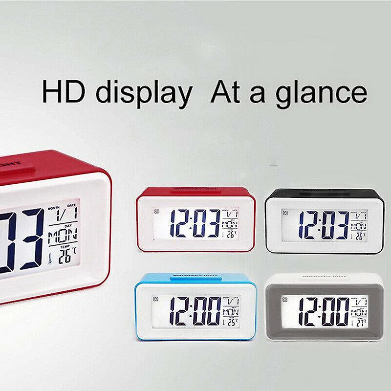 Alarm Clocks Red Digital Snooze LED Alarm Clock Backlight Time Calendar Thermometer Temperature