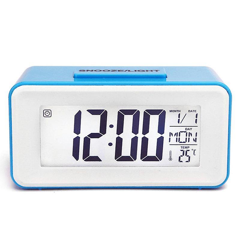 Alarm Clocks Blue Digital Snooze LED Alarm Clock Backlight Time Calendar Thermometer Temperature