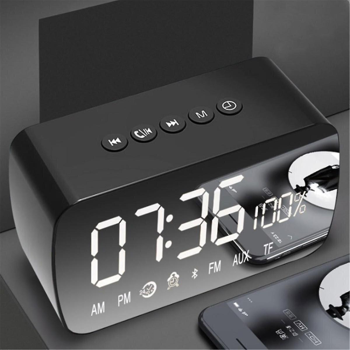 Alarm Clocks LED Digital Alarm Clock USB Mirror Display Bluetooth AUX Radios Speaker Portable