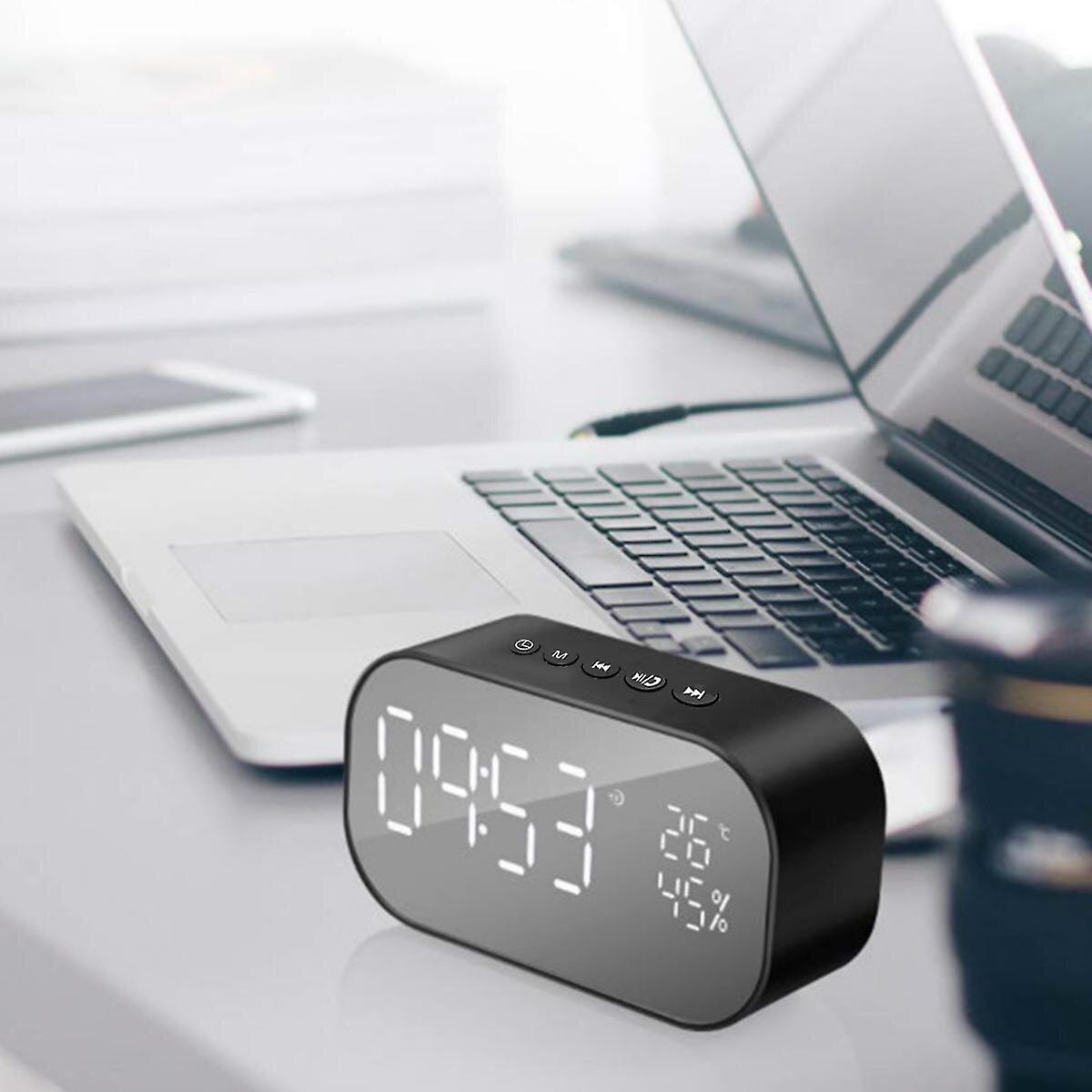 Alarm Clocks LED Digital Alarm Clock USB Mirror Display Bluetooth AUX Radios Speaker Portable