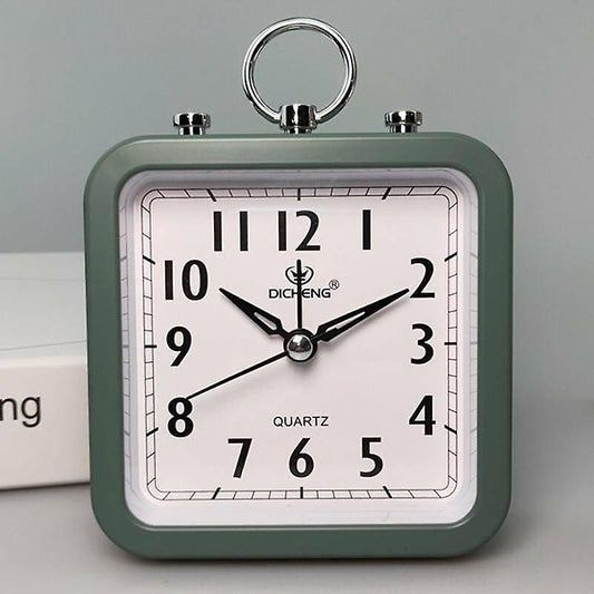 Alarm Clocks Green Square Small Bed Mini Alarm Clock Children Student Desktop Bedside Home Decor