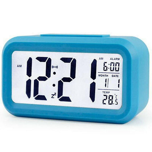 Alarm Clocks Blue Kids Battery Operated Digital Deck Alarm Clock SCD Display Backlight Calendar S