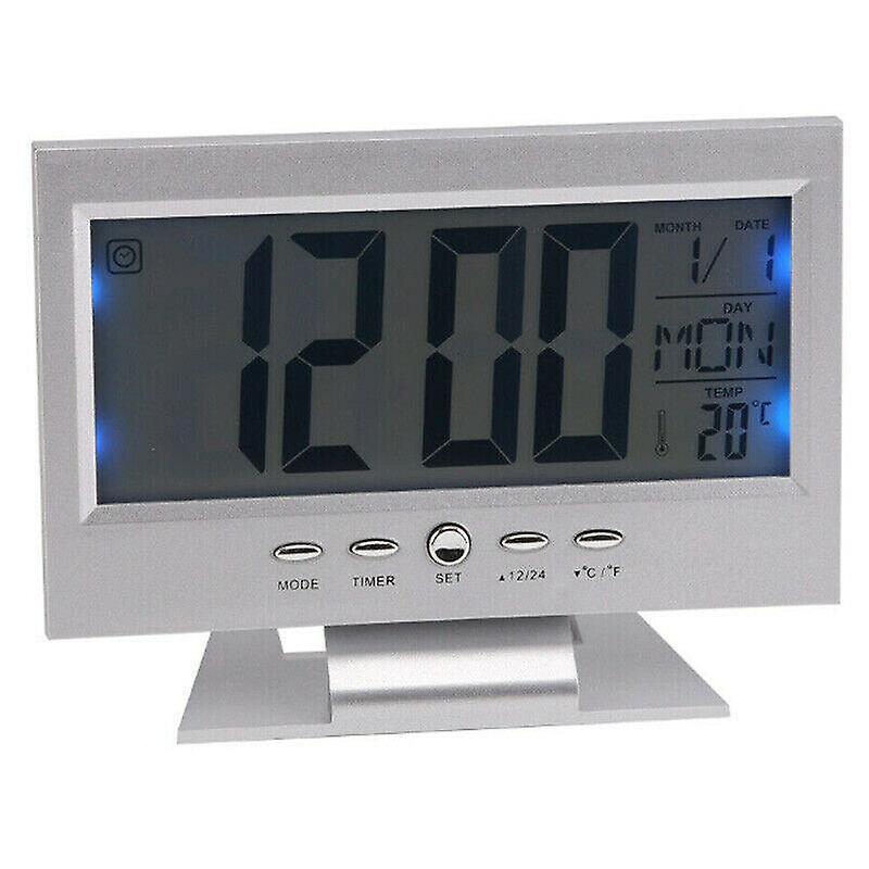 Alarm Clocks White Digital Control Sight Snooze Electronic Alarm Clock Night Dimmer Samp Clock S