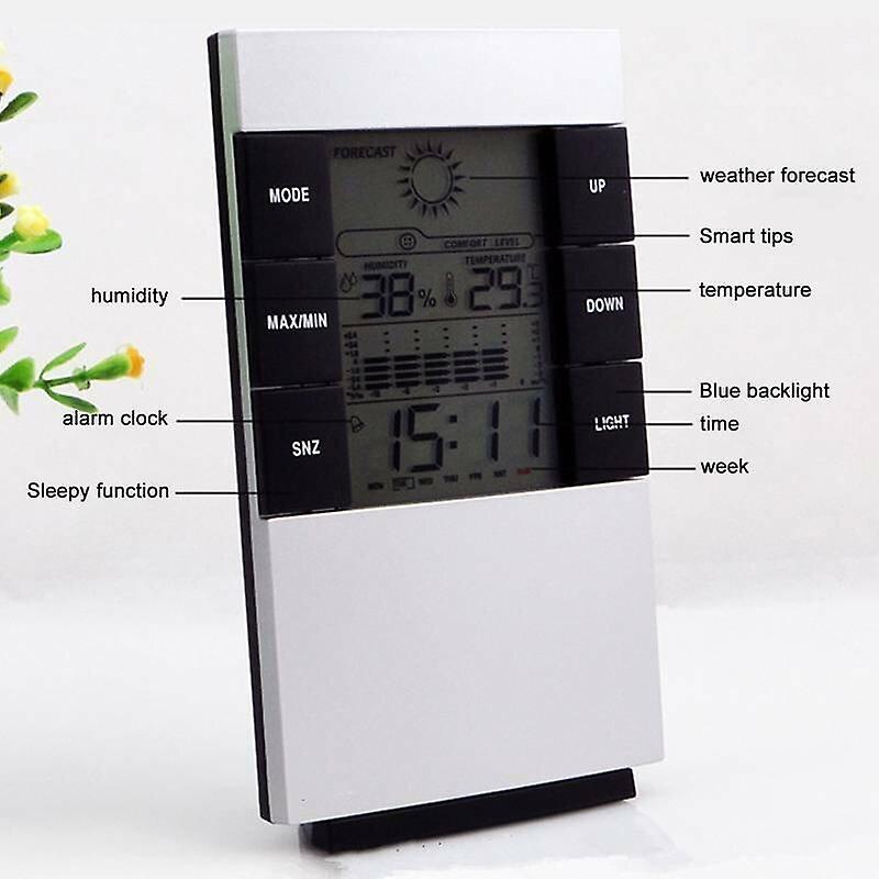 Alarm Clocks Projection LCD Display Digital Alarm Clocks Temperature Weather Station Bedroom