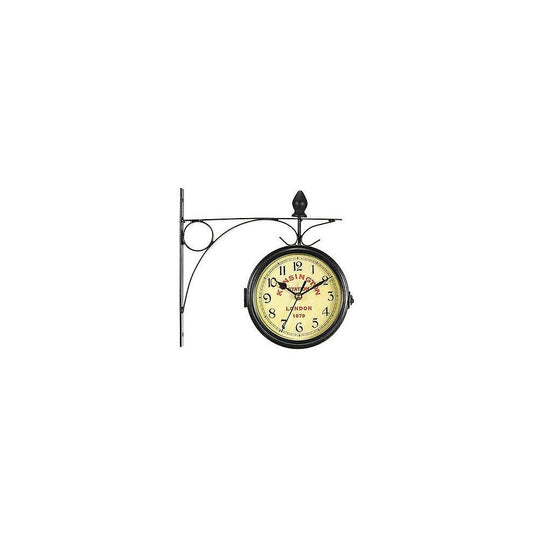 Alarm Clocks Retro Antique Double Side Wall Mount Clock Garden Hallway Outdoor Station for Office