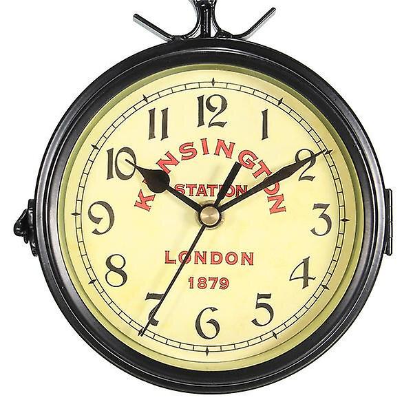 Alarm Clocks Retro Antique Double Side Wall Mount Clock Garden Hallway Outdoor Station for Office