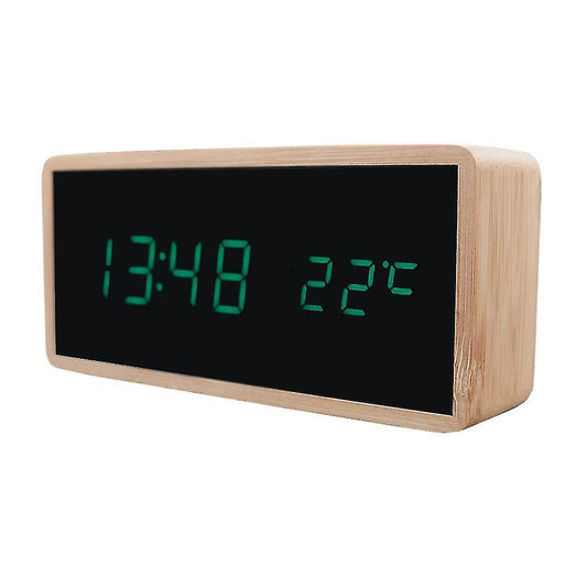 Alarm Clocks Digital alarm clock with wood design Green