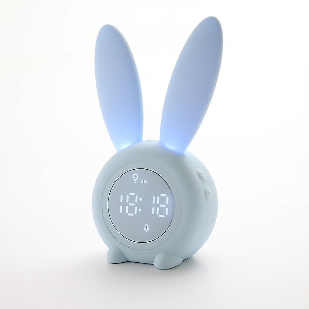 Alarm Clocks Led Electronic Clock Cartoon Alarm Clock Personalized Cute Bedroom Student Children BLUE