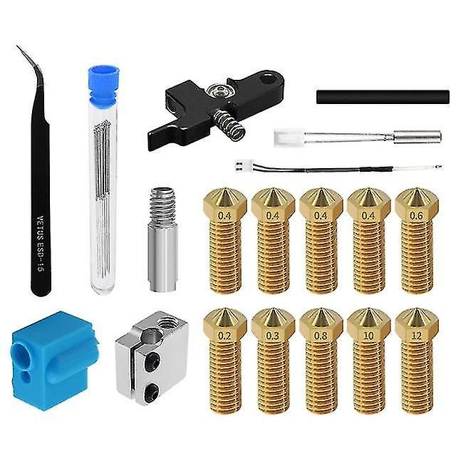 3D Printer Accessories Extruder kit 3d printer accessories thermistor nozzle silicone sleeve heating throat tube pipe for