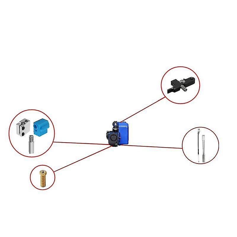 3D Printer Accessories Extruder kit 3d printer accessories thermistor nozzle silicone sleeve heating throat tube pipe for