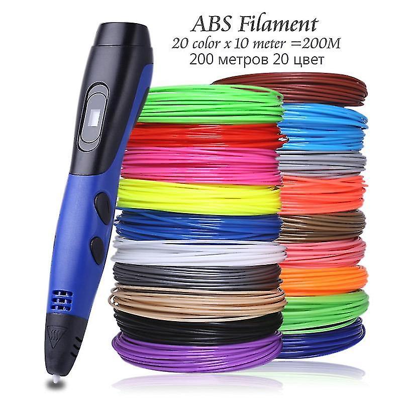 3D Printers Original model 3d pen with 20 color abs filament plastic 3 d printing pens creative toy birthday