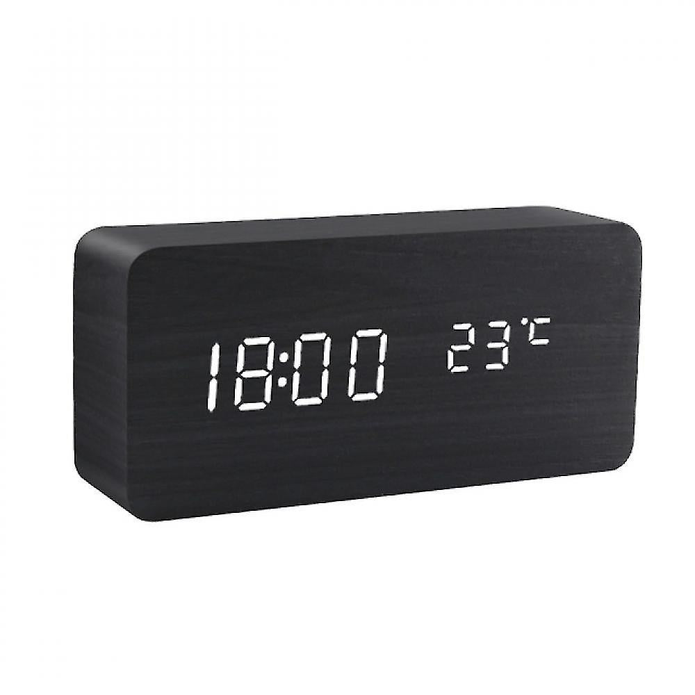 Alarm Clocks Led Alarm Clock Wooden Watch Table Voice Control Digital Wood Despertador Usb/aaa Powered Electronic