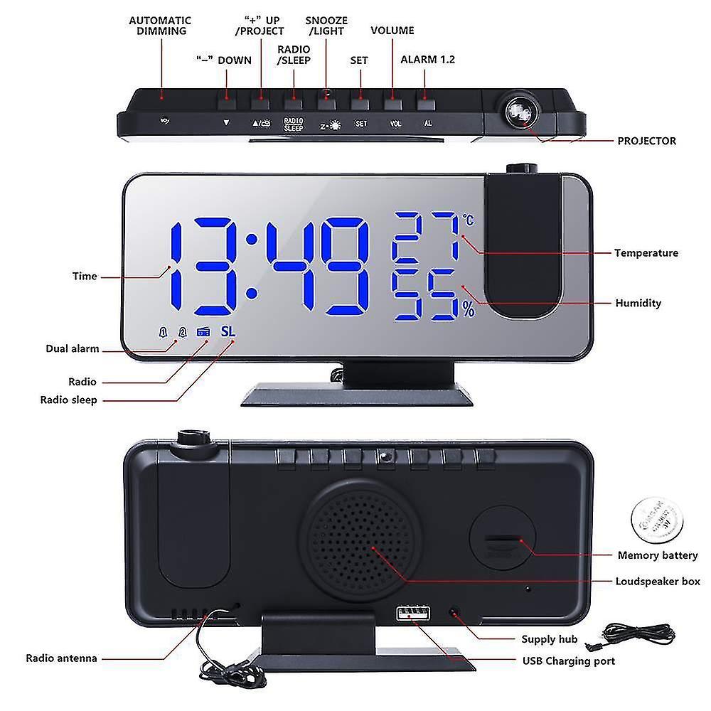 Alarm Clocks Fm Radio Led Digital Smart Alarm Clock Table Electronic Desktop Clocks Usb Wake Up Clock With