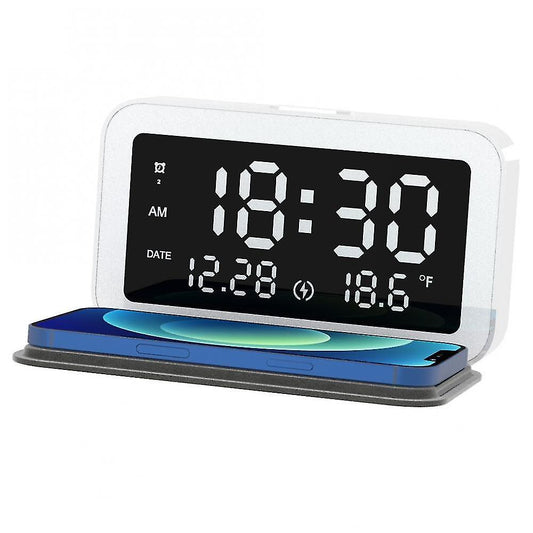 Alarm Clocks 6 In 1 15w Wireless Charging Night Light Alarm Clock