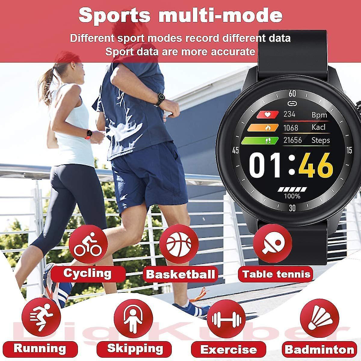 Activity Monitors Smart Watch for unisex Blood Oxygen Body Temperature Measurement Watch Heart Rate Sleep Monitor