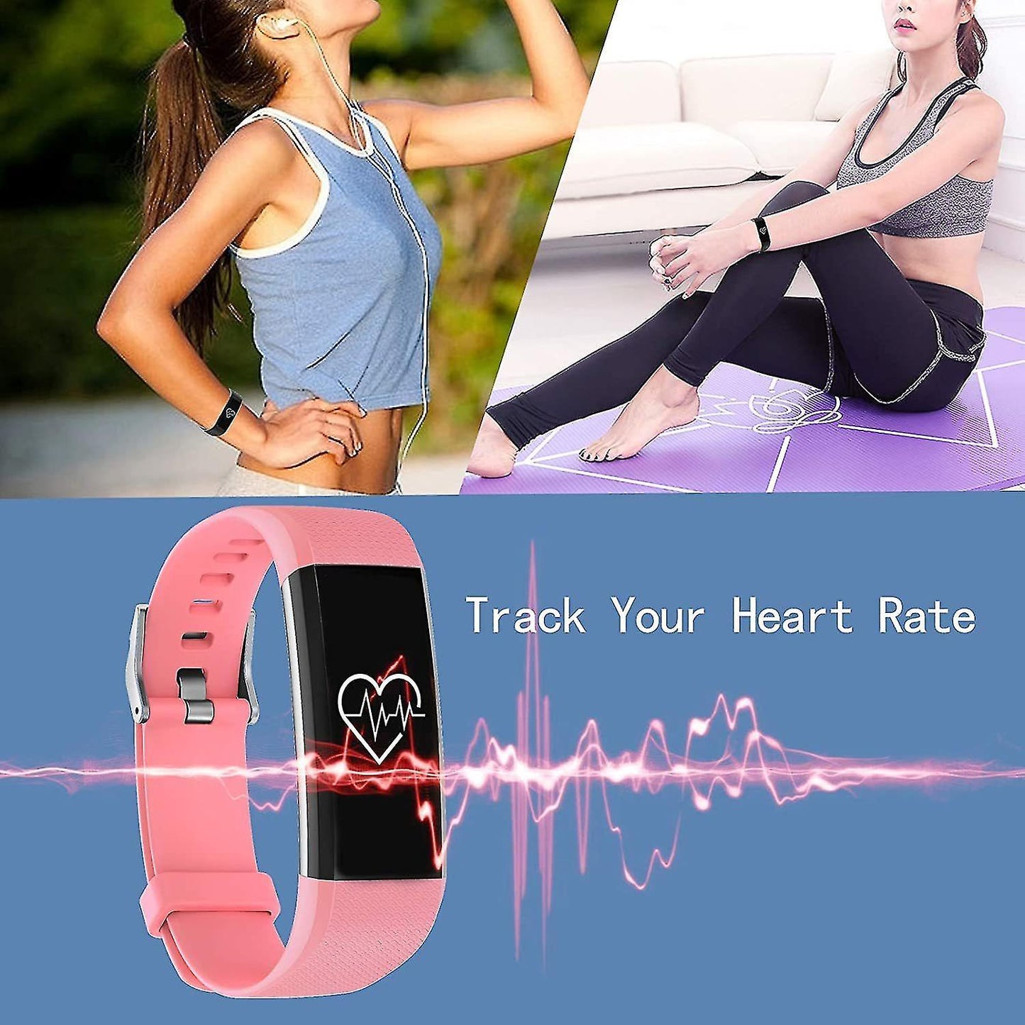 Activity Monitors Smart watch for unisex with IP68 Waterproof Cardio Sport Pedometer Sleep Tracker for Android