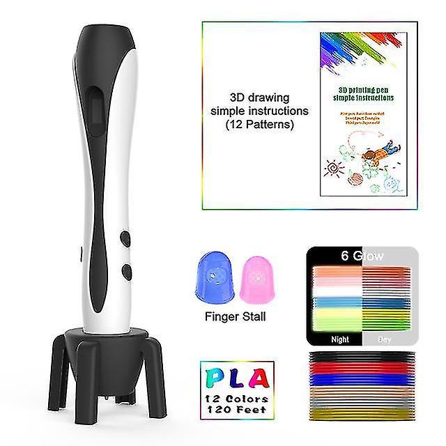 3D Printers 3D pen with 12 colors pla filament printing pen support abs and pla kids diy drawing pen with lcd