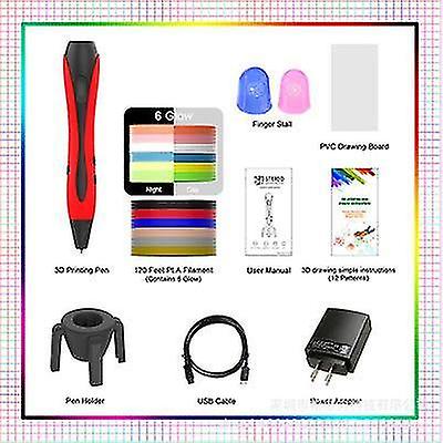 3D Printers 3D pen with 12 colors pla filament printing pen support abs and pla kids diy drawing pen with lcd