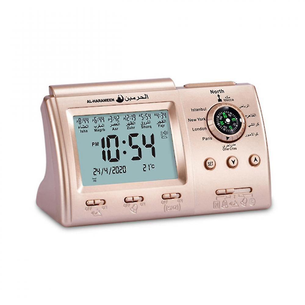 Alarm Clocks Azan Table Clock 1500 City Athan Adhan Qibla Salah Prayer support Compass Muslim Praying Islamic