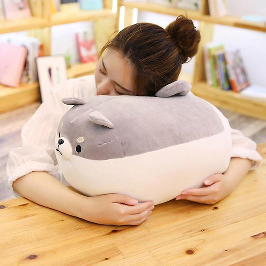 Baby Gift Sets 50cm Cute Shiba Inu Dog Plush Toy Stuffed Soft Kawaii Animal Cartoon Pillow Lovely Gift Grey