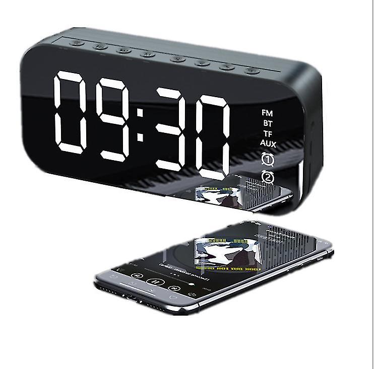 Alarm Clocks Multifunctional LED digital alarm clock and bluetooth speaker Black