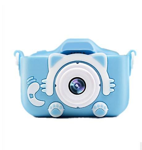 Digital Cameras Kids Camera Cute Cat Mini Digital HD Cameras Screen For Children Boys Girls Birthday blue