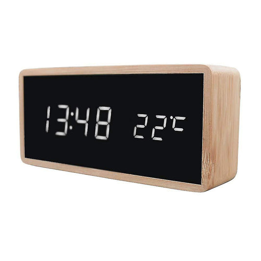 Alarm Clocks Digital alarm clock with wood design White