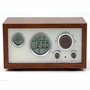 Alarm Clocks SY-601 Retro Design Wooden Compact Digital FM Radio with LED Time temperature Display Alarm Clock