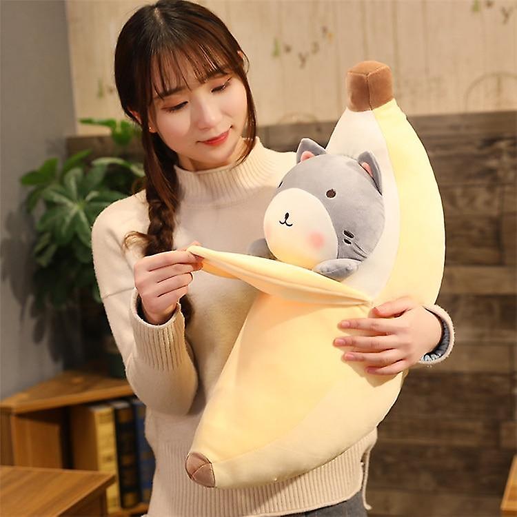 Baby Gift Sets 60cm Cute Cartoon Animals Banana Plush Toy Soft Fruit Plushie Pillow Super Soft Kids Toy Cat