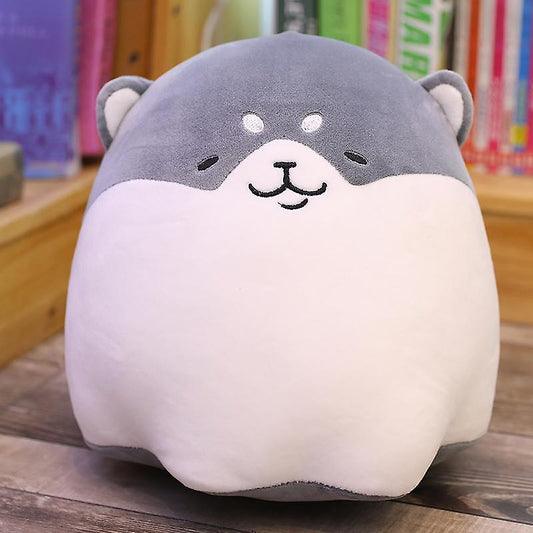 Baby Gift Sets 30cm Fat Round Cute Shiba Inu Dog Plush Doll Stuffed Animal Puppy Dog Plush Toys Grey