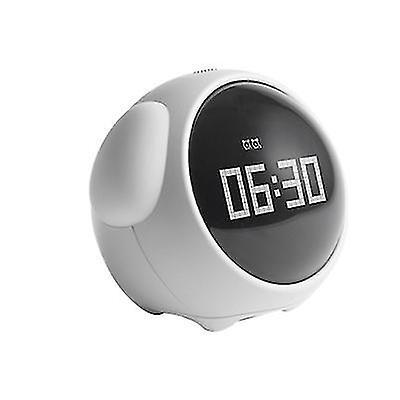 Alarm Clocks Emoji Alarm Clock Electronic Alarm Clock Bedside Night Light Smart Children Clock normal White